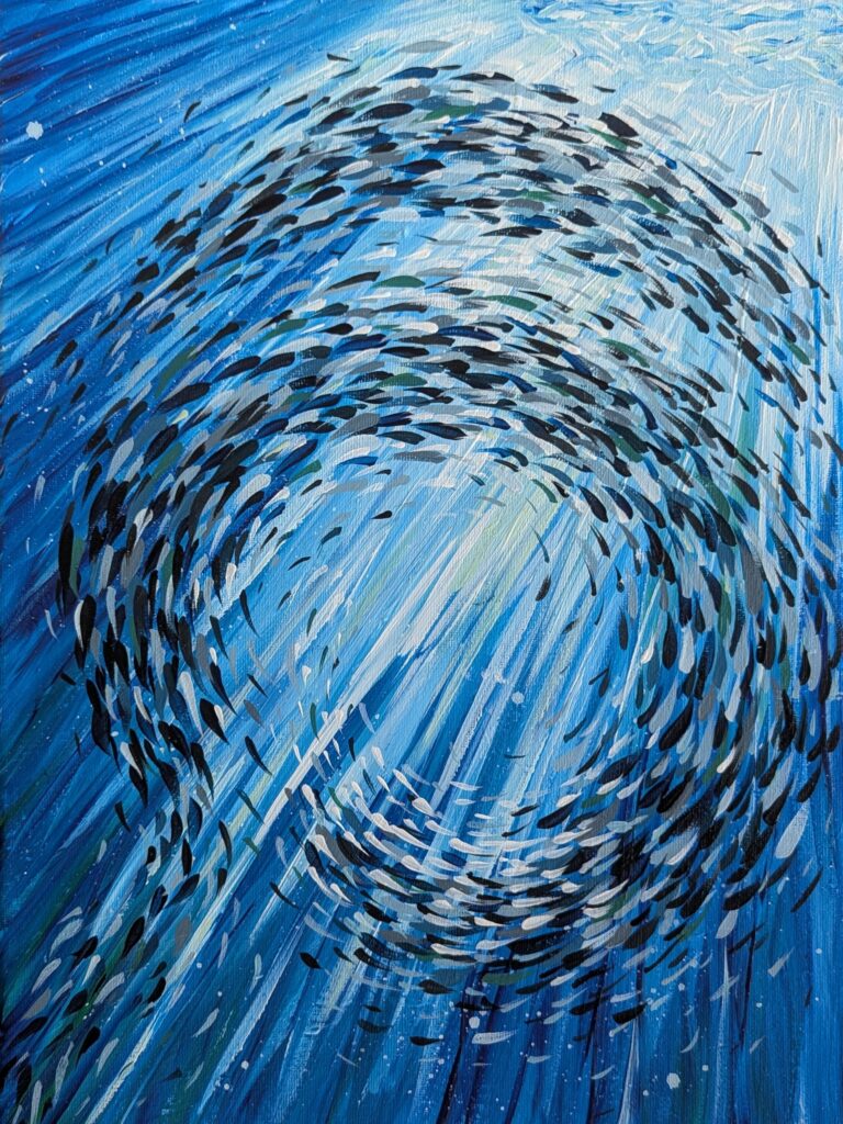 acrylic bait ball painting